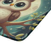 可愛いベビーフクロウ夜の月 カッティングボード (角)