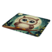 可愛いベビーフクロウ夜の月 カッティングボード (角)