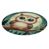 可愛いベビーフクロウ夜の月 カッティングボード (角)