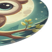 可愛いベビーフクロウ夜の月 カッティングボード (角)