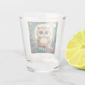 可愛いベビーフクロウ夜の月 ショットグラス (裏面)
