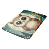 可愛いベビーフクロウ夜の月 バスマット (アングル)