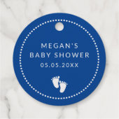 可愛いベビーフットプリントブルーベビーメイキングポーション フェイバータグ (裏面)