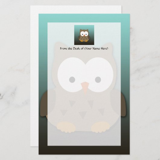 可愛いベビーフパーソナライズされたクロウ 便箋 (正面/裏面)