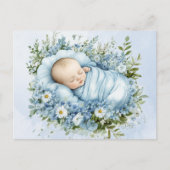 可愛いベビーブルーのはがき ポストカード (正面)