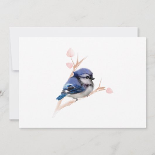 可愛いベビーブルージェベイビーシャワー 招待状 (裏面)