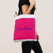 可愛いベビーブルーピンク トートバッグ (クローズアップ)