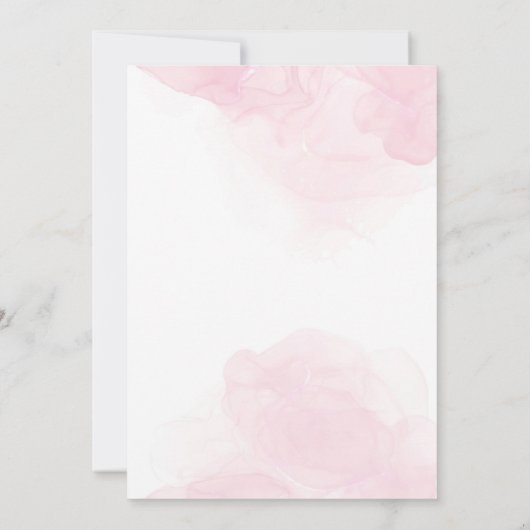 可愛いベビーベアウォーター色ベビーシャワー招待状 招待状 (裏面)