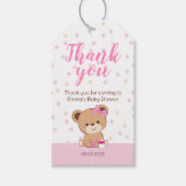 可愛いベビーベアーサンキューラベル（ピンク） ギフトタグ (正面)