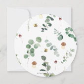 可愛いベビーベア緑男女兼用の赤ちゃんシャワー 招待状 (裏面)