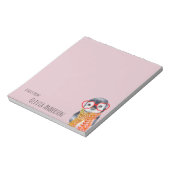 可愛いベビーペンギン赤いメガネのキッズピガーリーンク ノートパッド (回転)