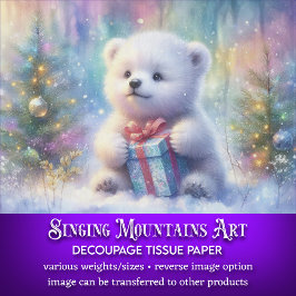 可愛いベビーホッキョクグマとクリスマスプレゼントの切り離 薄葉紙