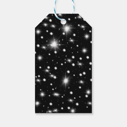 可愛いベビーホッキョクグマのクリスマスライト星空の夜 ギフトタグ (裏面)