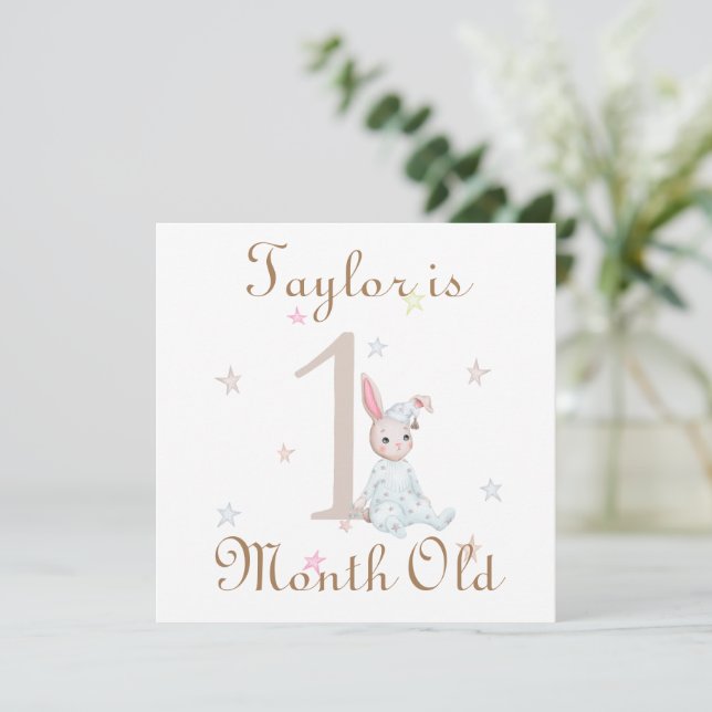 可愛いベビーマイルストーンマーカー1ヶ月と2ヶ月 (スタンド正面)