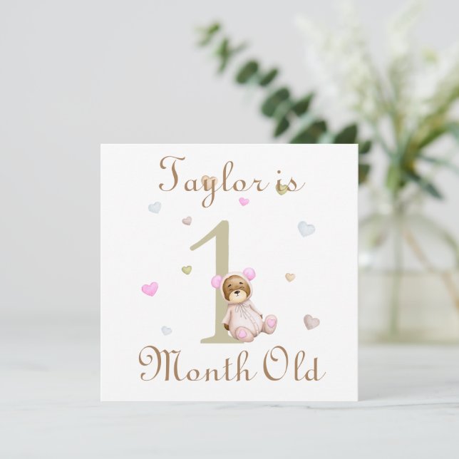 可愛いベビーマイルストーンマーカー1ヶ月と2ヶ月 (スタンド正面)