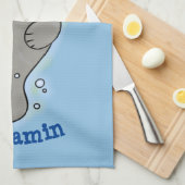 可愛いベビーマナーバブルイラストレーション キッチンタオル (四つ折り)