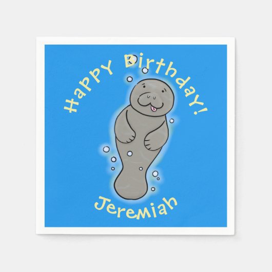 可愛いベビーマナーバブルイラストレーション スタンダードカクテルナプキン (正面)