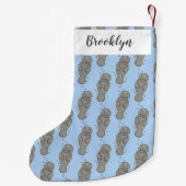 可愛いベビーマナーバブルイラストレーション スモールクリスマスストッキング (裏面)