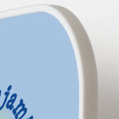 可愛いベビーマナーバブルイラストレーション ピックルボールラケット (左詳細)