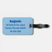 可愛いベビーマナーバブルイラストレーション ラゲッジタグ (裏面横)