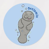 可愛いベビーマナーバブルイラストレーション ラベル (デザイン1)