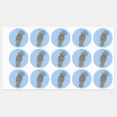 可愛いベビーマナーバブルイラストレーション ラベル (シート)