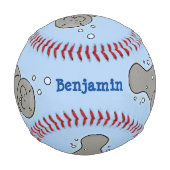 可愛いベビーマナーバブルイラストレーション 野球ボール (正面)