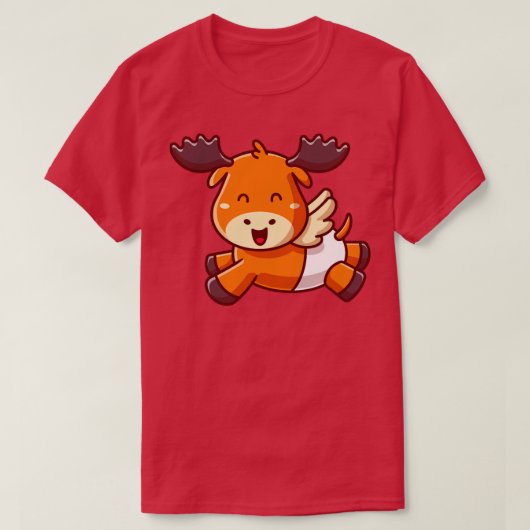 可愛いベビームースランニングの漫画 Tシャツ (デザイン正面)