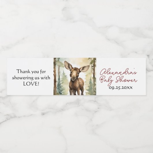 可愛いベビームース男女兼用ベビーシャワー ペットボトルラベル (シングルラベル)