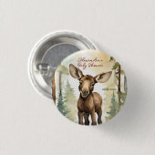 可愛いベビームース男女兼用ベビーシャワー 缶バッジ (正面&裏面)