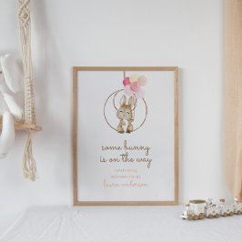 可愛いベビーラビットいくつかのバニーが途中子供部屋 ポスター