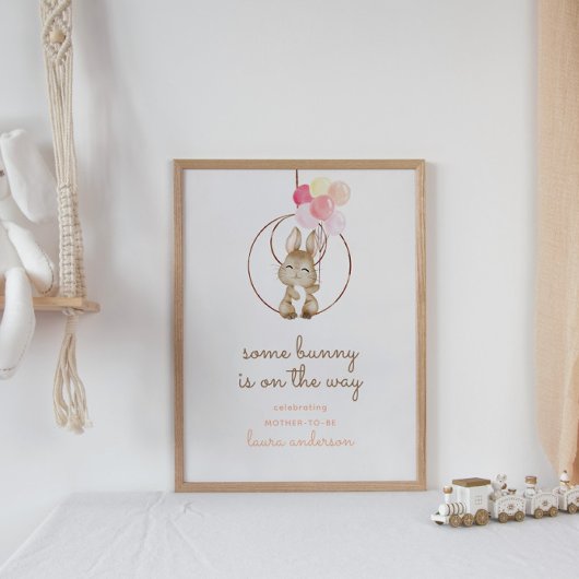 可愛いベビーラビットいくつかのバニーが途中子供部屋 ポスター