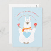 可愛いベビーラマヨガベビーシャワーサンキュー ポストカード (正面/裏面)