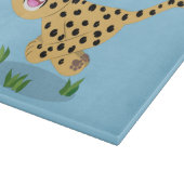 可愛いベビーランニングチーターイラストレーション カッティングボード (角)