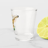 可愛いベビーランニングチーターイラストレーション ショットグラス (右)