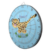 可愛いベビーランニングチーターイラストレーション ダーツボード (正面右)