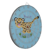 可愛いベビーランニングチーターイラストレーション ダーツボード (正面左)