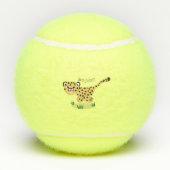 可愛いベビーランニングチーターイラストレーション テニスボール (裏面)