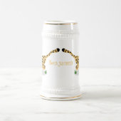 可愛いベビーランニングチーターイラストレーション ビールジョッキ (中央)