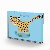 可愛いベビーランニングチーターイラストレーション フォトブロック (右)