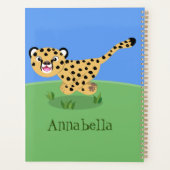 可愛いベビーランニングチーターイラストレーション プランナー手帳 (裏面)