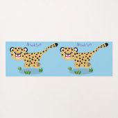 可愛いベビーランニングチーターイラストレーション ヨガマット (裏面(横))