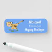 可愛いベビーランニングチーターイラストレーション 名札 (インサイチュ)