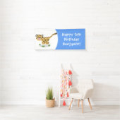 可愛いベビーランニングチーターイラストレーション 横断幕 (インサイチュ)