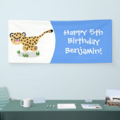 可愛いベビーランニングチーターイラストレーション 横断幕 (トレードショー)