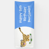 可愛いベビーランニングチーターイラストレーション 横断幕 (縦)