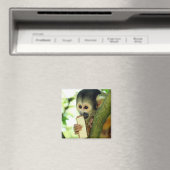 可愛いベビーリス食べル・モンキーのウェハービスケット マグネット (インサイチュ (食洗機))