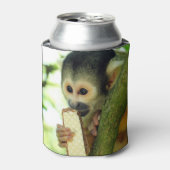 可愛いベビーリス食べル・モンキーのウェハービスケット 缶クーラー (缶正面)