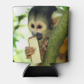 可愛いベビーリス食べル・モンキーのウェハービスケット 缶クーラー (正面)