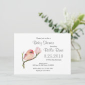 可愛いベビーレッドポーリングバードベビーシャワー招待状 招待状 (スタンド正面)